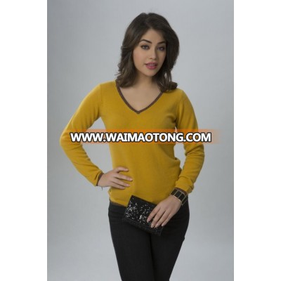 Premium 100% Cashmere Ladies V Neck Top